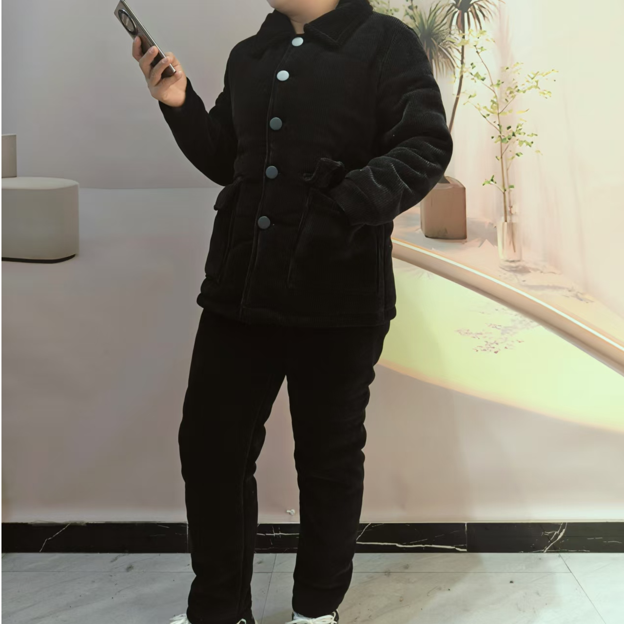 2025男款翻领雪尼尔三层加绒加厚复合绒 套装 家居服