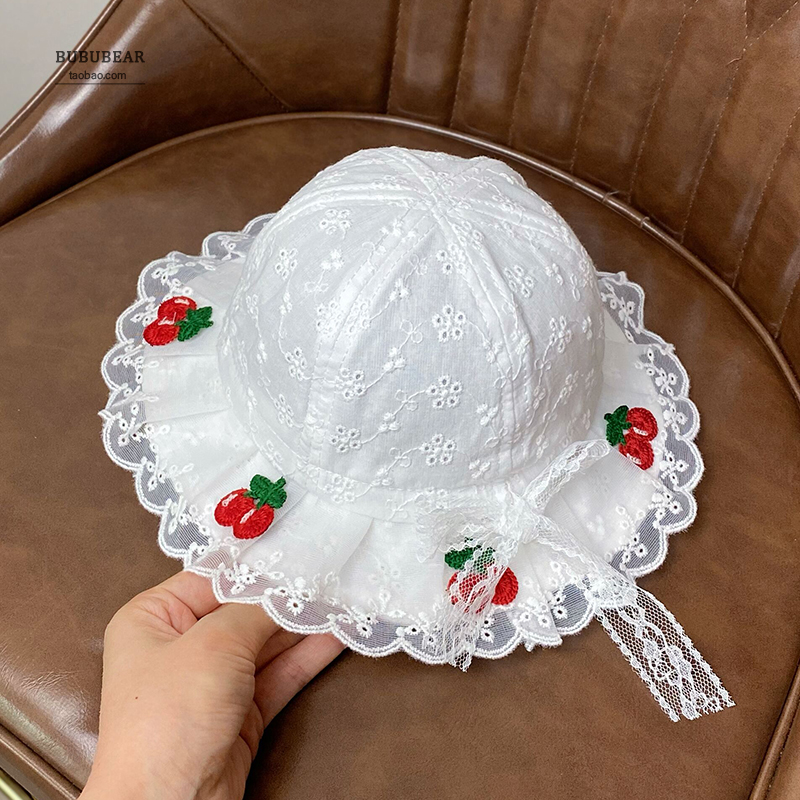 女宝宝帽子婴儿春秋季公主纯棉渔夫帽婴幼儿夏天可调节防晒太阳帽