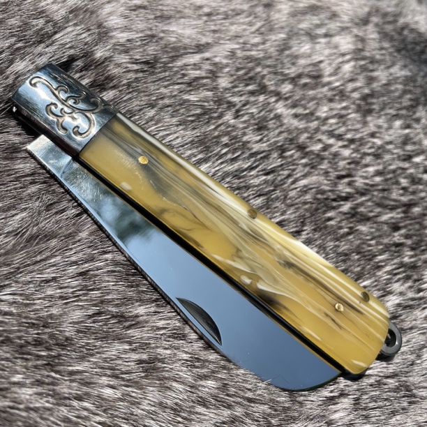 一次开刃镜面抛光手把肉小刀 锋利度好 硬度高 大尺寸折叠小刀