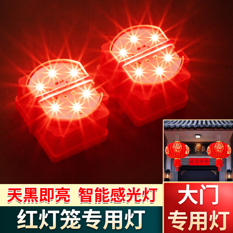 灯笼专用配套LED彩灯智能感光户外防水电池款内置灯CC