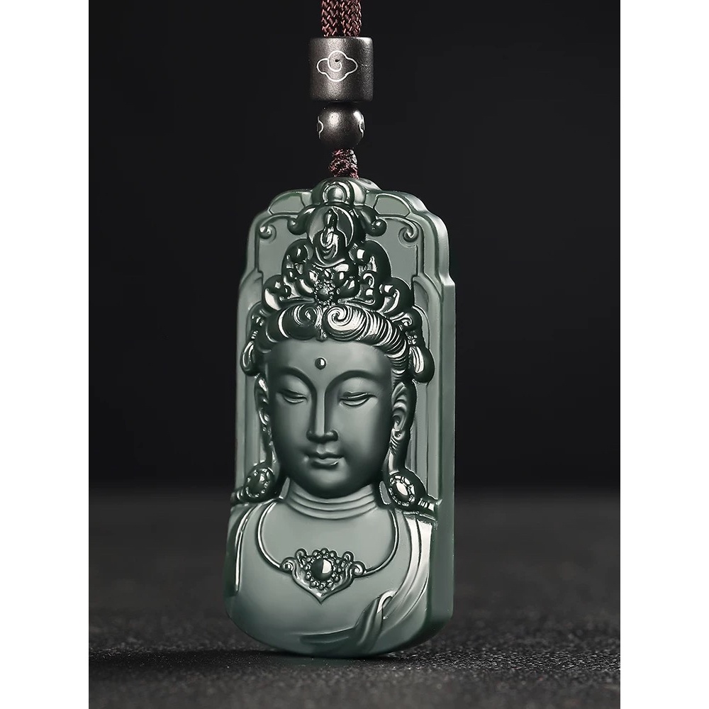 新款和田玉度母观音玉吊坠新疆青玉男士女士玉坠玉石挂件玉器玉佩