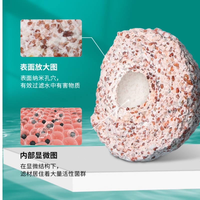 鱼缸过滤材料中空培菌球石英球硝化细菌净水陶瓷环生化培菌球滤材