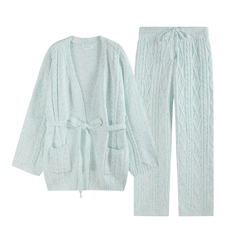 米诗缇年终大促捡漏款3号 【经典绿色袍子两件套】S3652 睡衣家居服