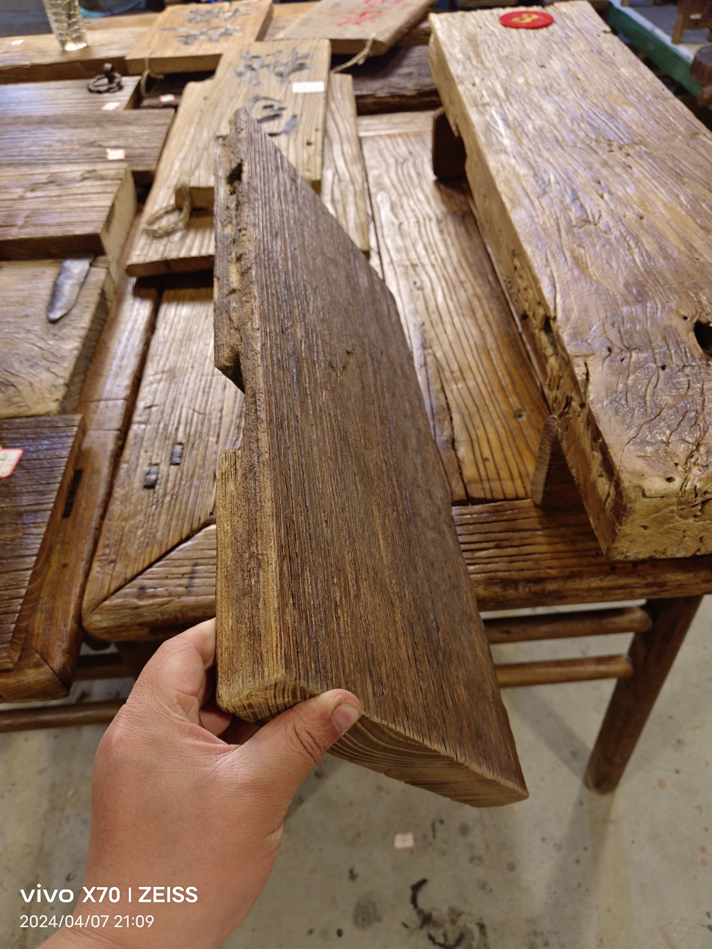 风化老榆木板，干泡茶台