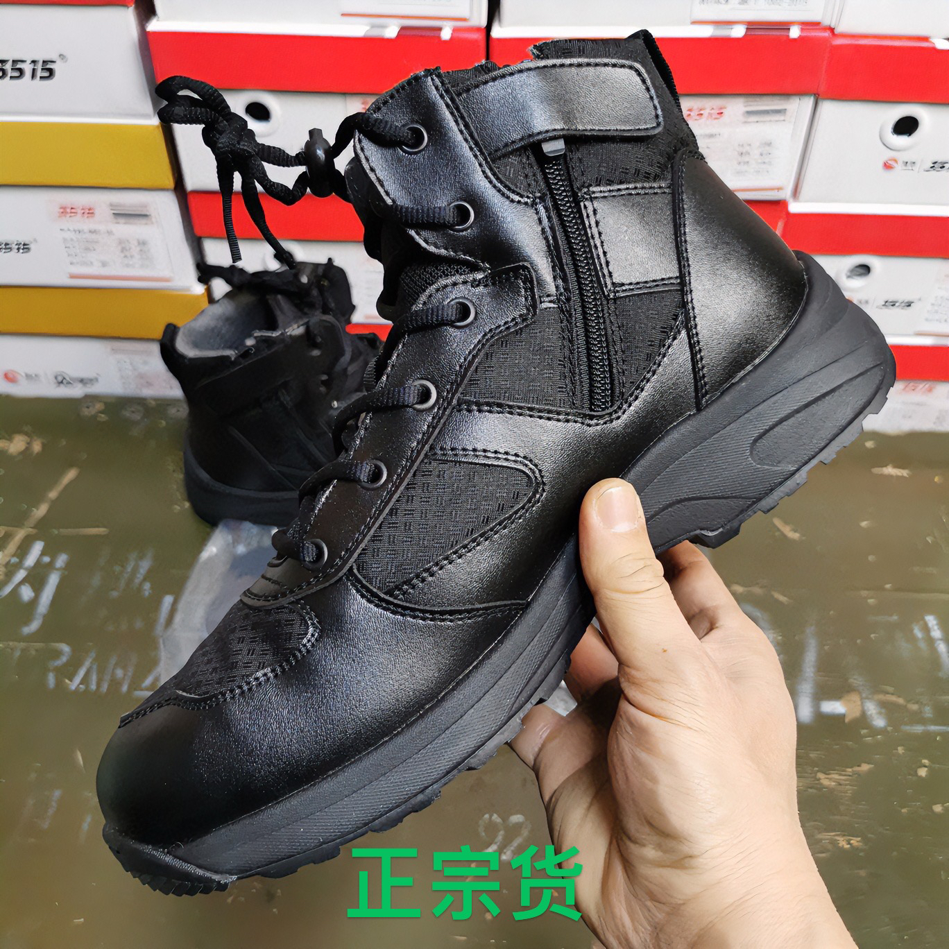甲板冬训鞋海款防寒靴舰冬靴棉鞋加绒男士时尚户外轻便保暖防滑