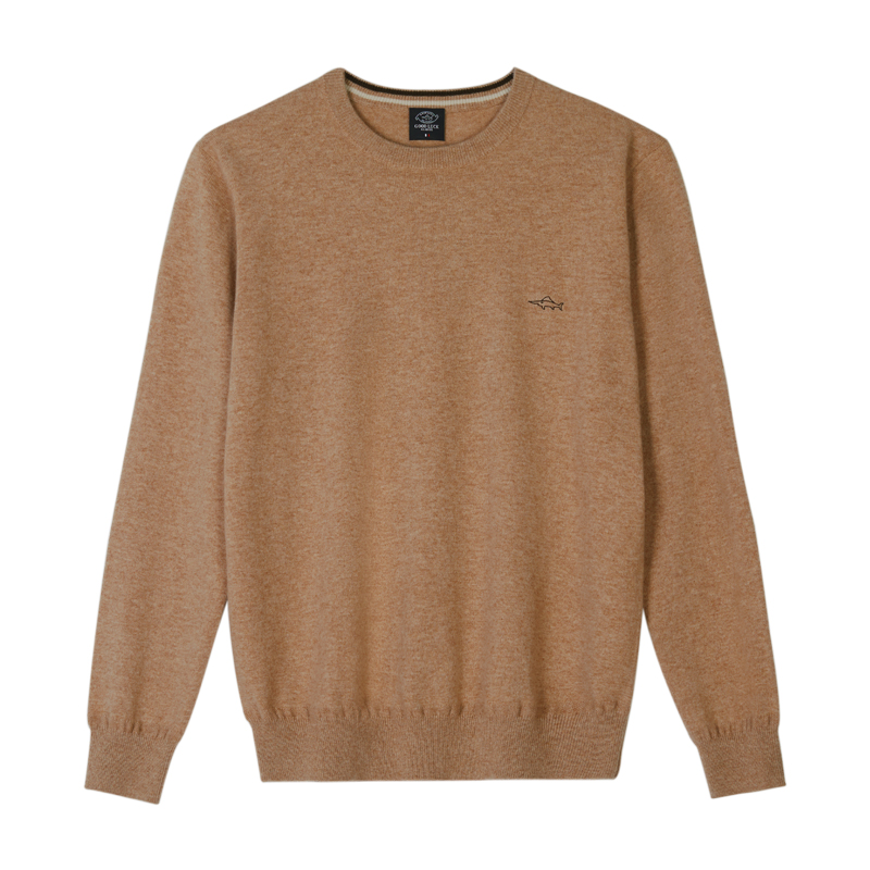 德鲨鲨鱼春秋新款羊毛衫羊绒混纺保暖刺绣毛衣-WR23235