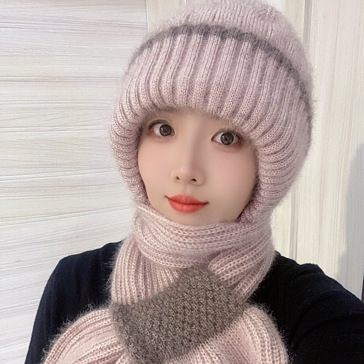 2025风雪围巾一体帽保暖加绒加厚骑车护耳包头帽双层防寒帽不起球