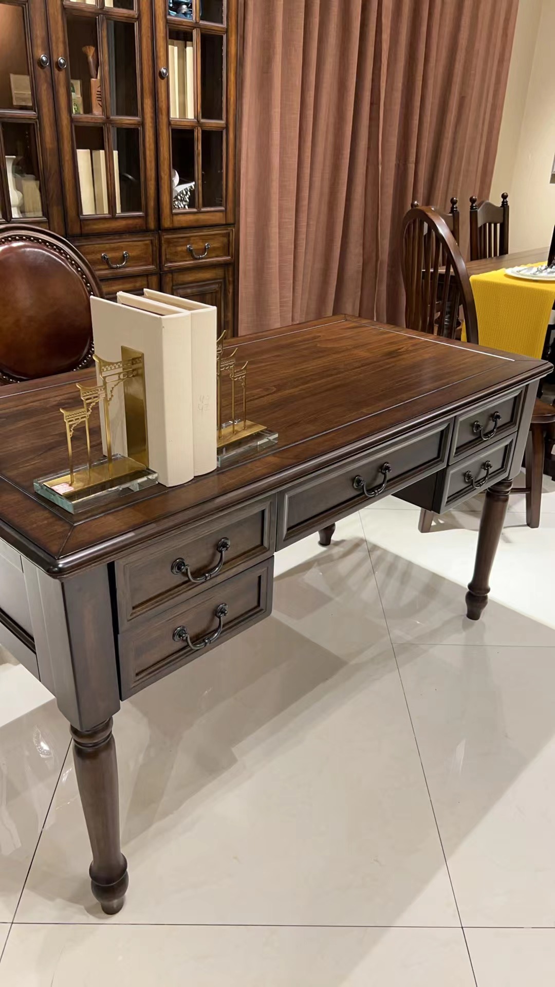 简美风格全实木书桌1400*700*760