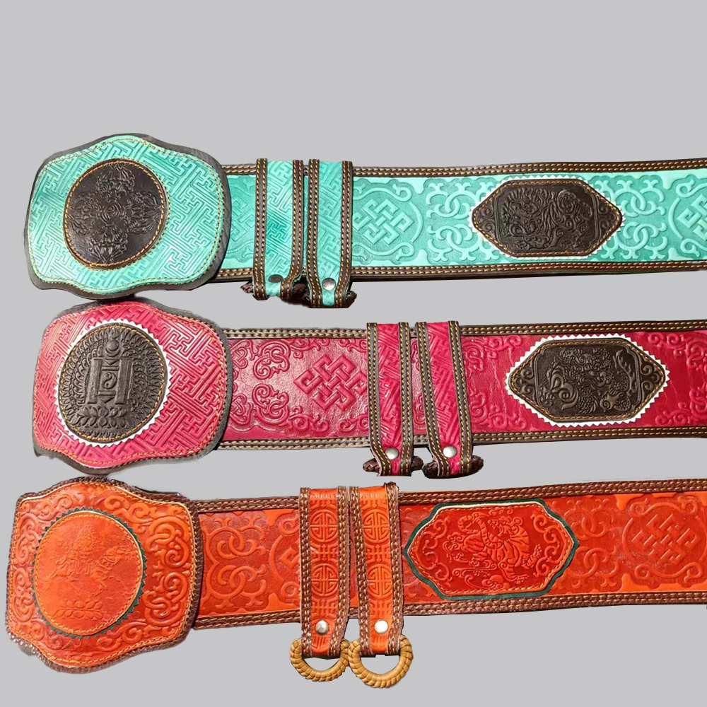 男士民族风头层牛皮坚实加宽休闲复古百搭时尚个性真皮蒙古袍腰带