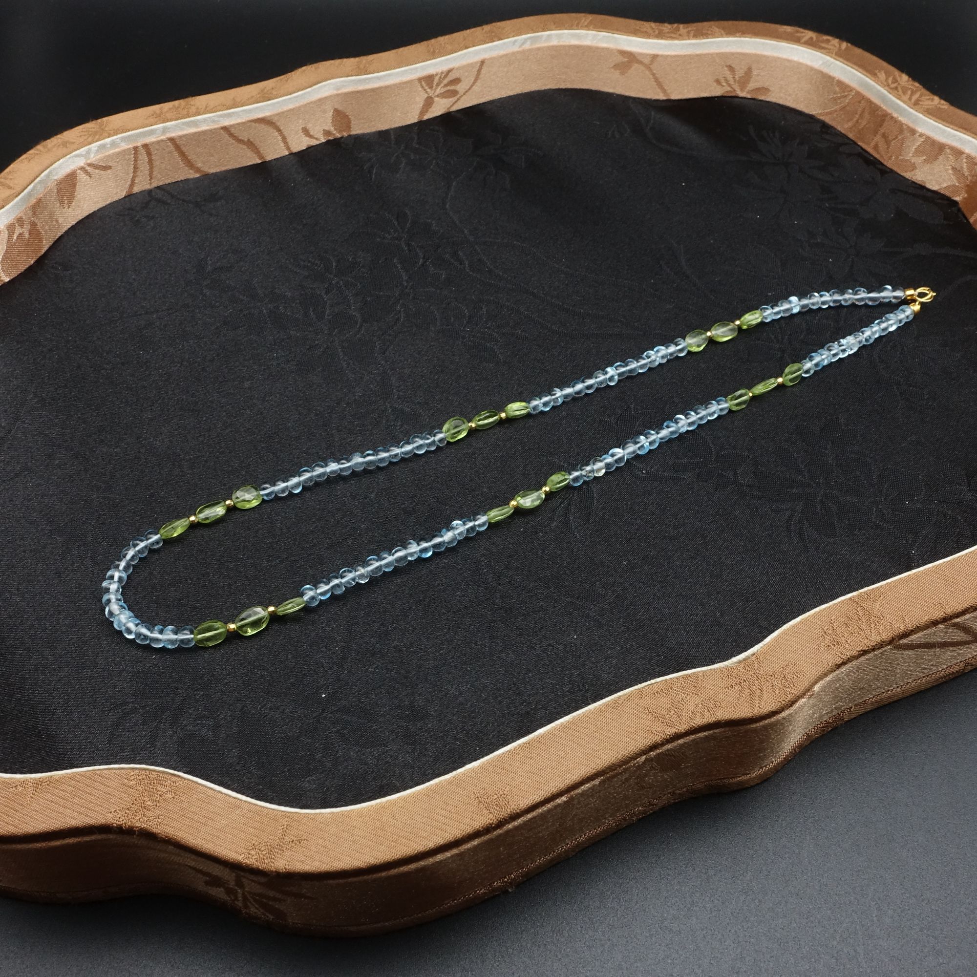 JUSTARRY【五月叶】18k金天然托帕石橄榄石项链（定位扣非18k金）