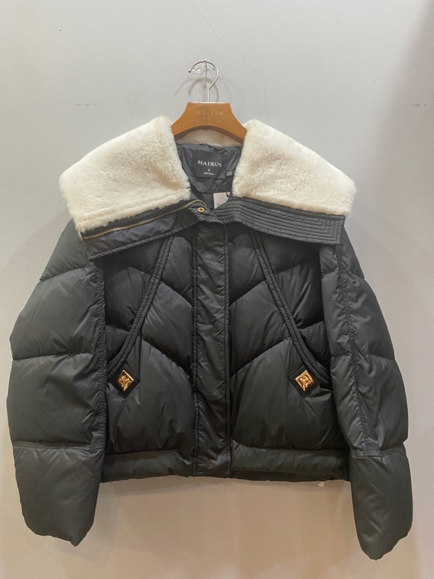 麦寻冬季新款YRSLP009时尚羊羔毛大翻领保暖鸭绒外套韩版羽绒服