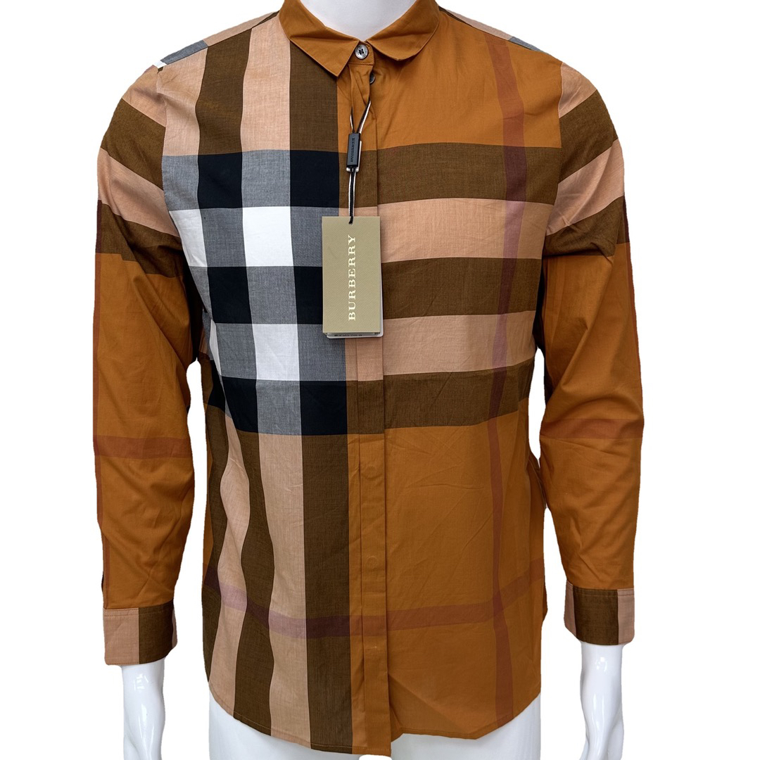 全新未使用 BURBERRY/博柏利 经典男士格纹衬衣 L码×1