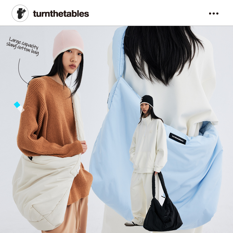 turnthetables设计款大容量斜挎包潮牌百搭简约单肩包情侣休闲