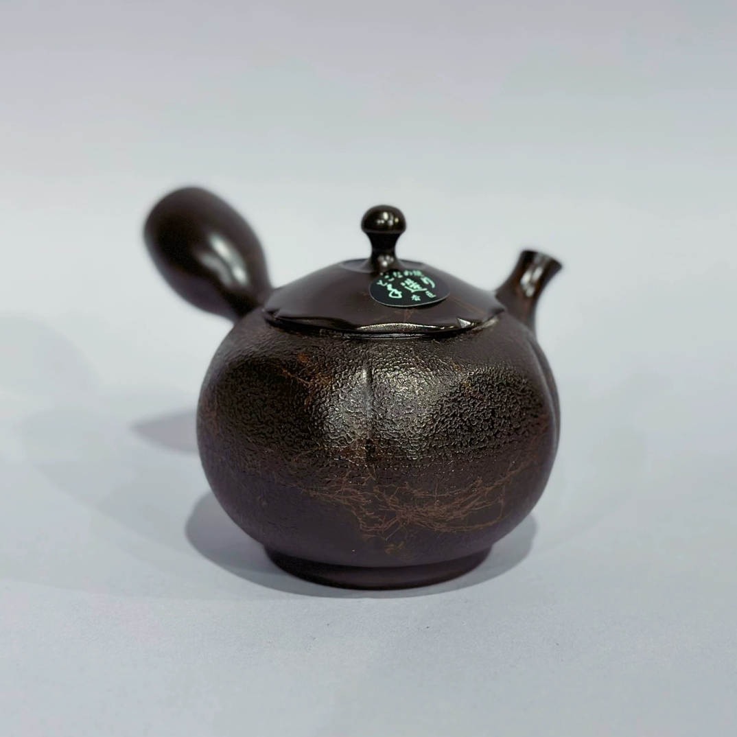 日本进口常滑烧侧把加藤香臣已故匠人大理石纹日式茶壶泡茶壶