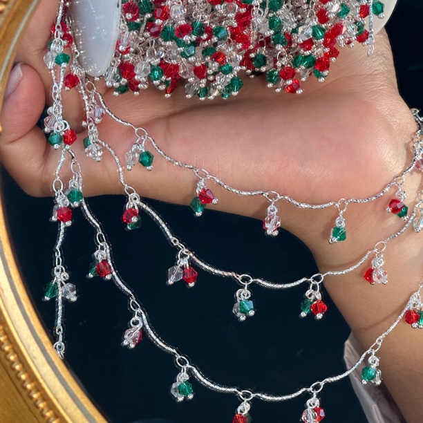 编号9圣诞节系列彩色链条水钻链条串珠链条高保色