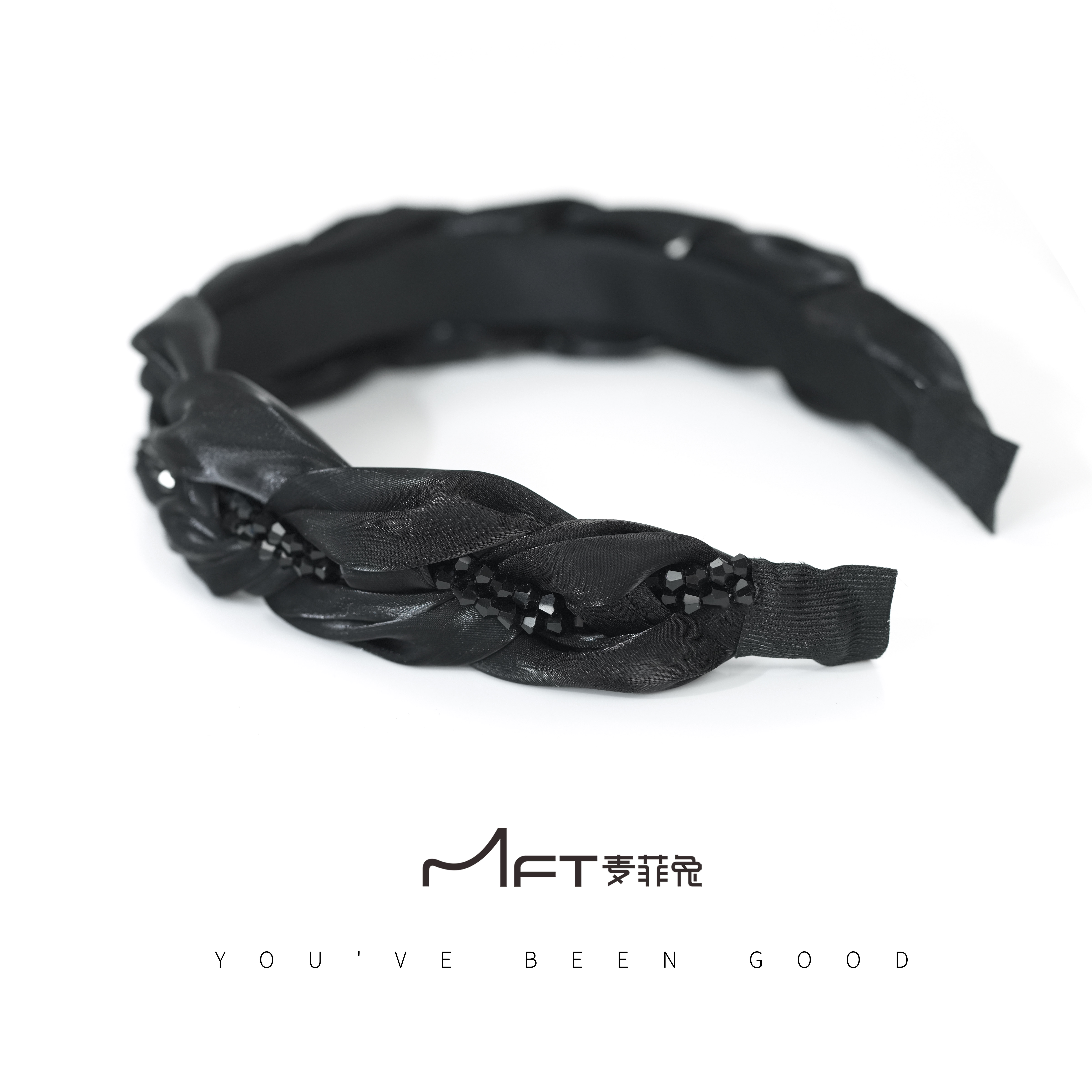 栀心发箍黑色轻奢高级感编织头箍经典时尚气质发饰23122327A