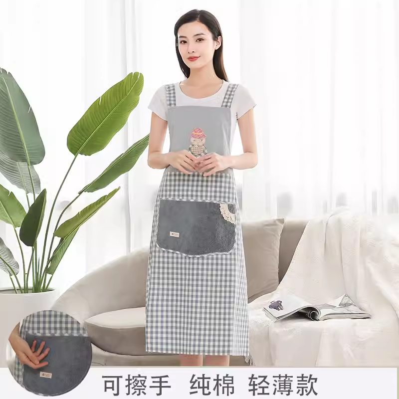 2023新款围裙厨房家用可擦手防水防油罩衣冬天女工作服男