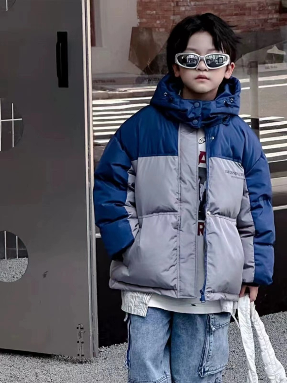 （大宝童装）3790款.保暖白鸭绒羽绒服百搭加厚连帽