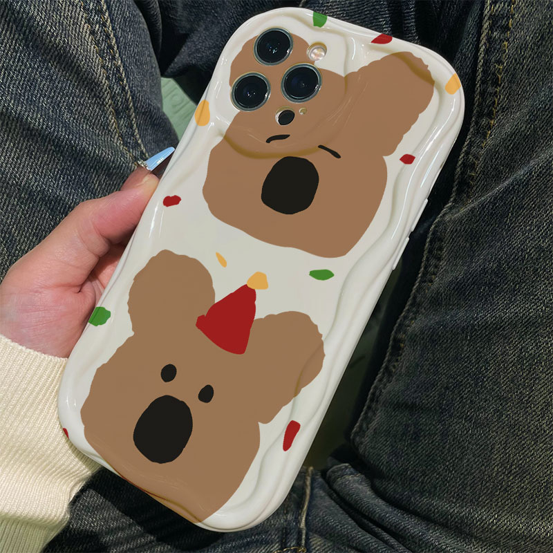 派对小熊苹果15手机壳iPhone14promax新7/8plus水滴13/12/11/xr/6