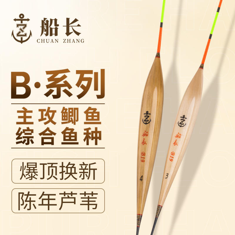 船长B系列芦苇鱼漂加粗醒目底钓黑坑猾口轻口浮漂短脚长身罗非漂