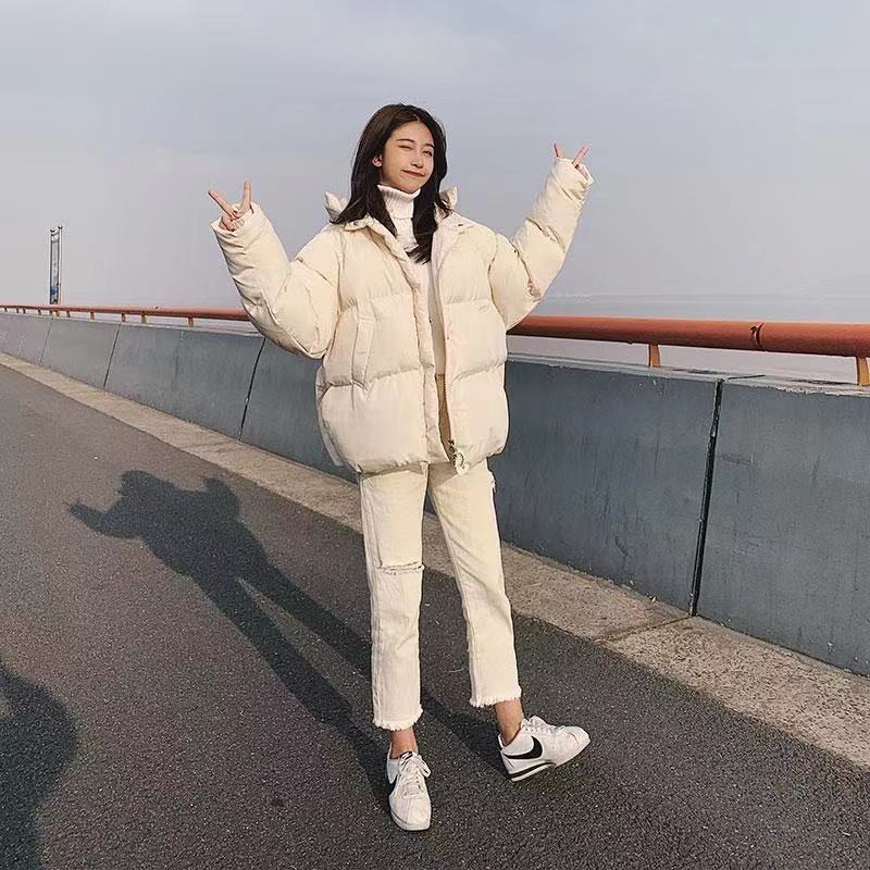 羽绒服连帽短款女2023冬季新款加厚宽松显瘦女学生女