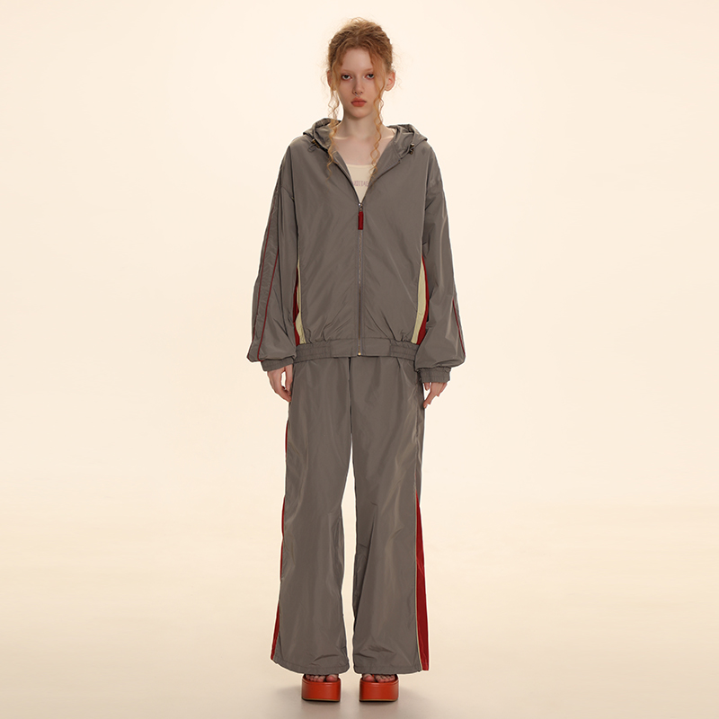 DNT/韩火火 机能风拼色冲锋衣连帽外套长裤两版美式休闲户外秋季