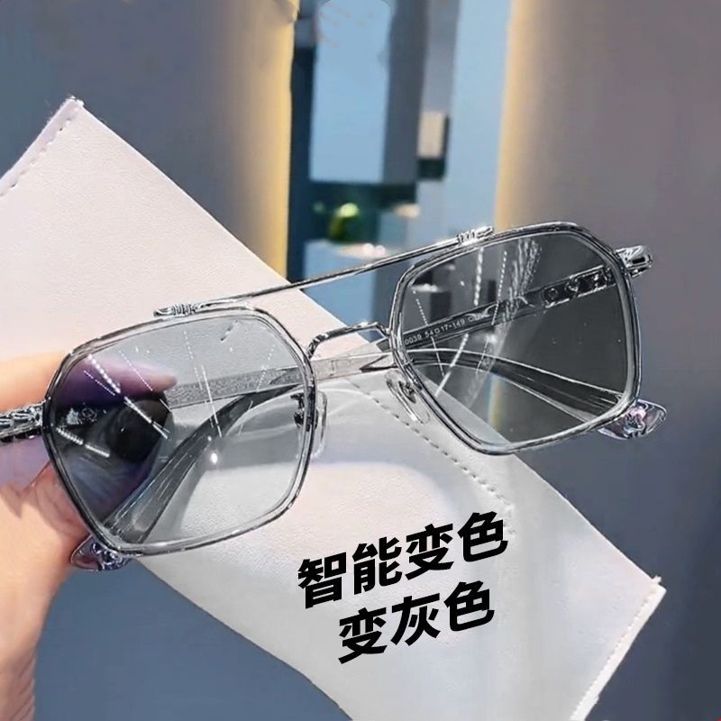 变色近视眼镜男有度数防蓝光辐射眼镜护目学生潮流霸气陈伟霆同款