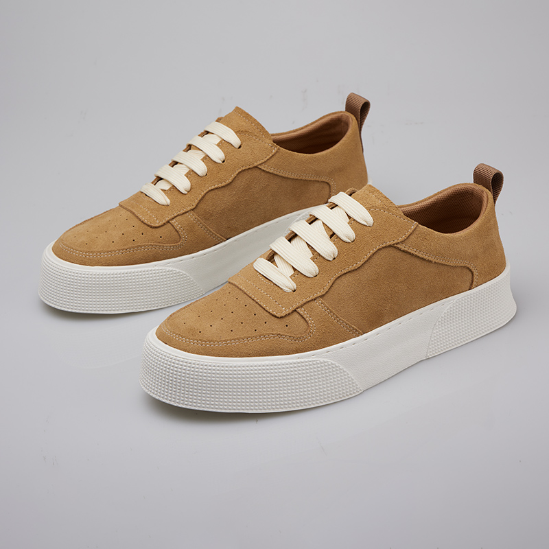 板鞋男款纯色低帮系带秋冬款休闲百搭男鞋男士厚底运动潮流鞋子