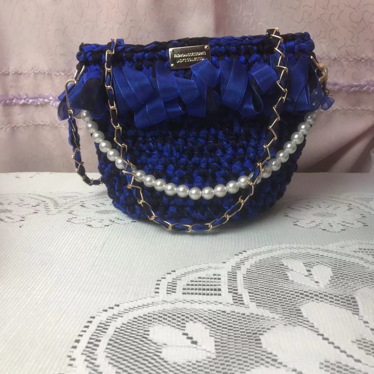 手工丝带水桶包复古小香风手提斜跨单肩diy材料包编织送礼物