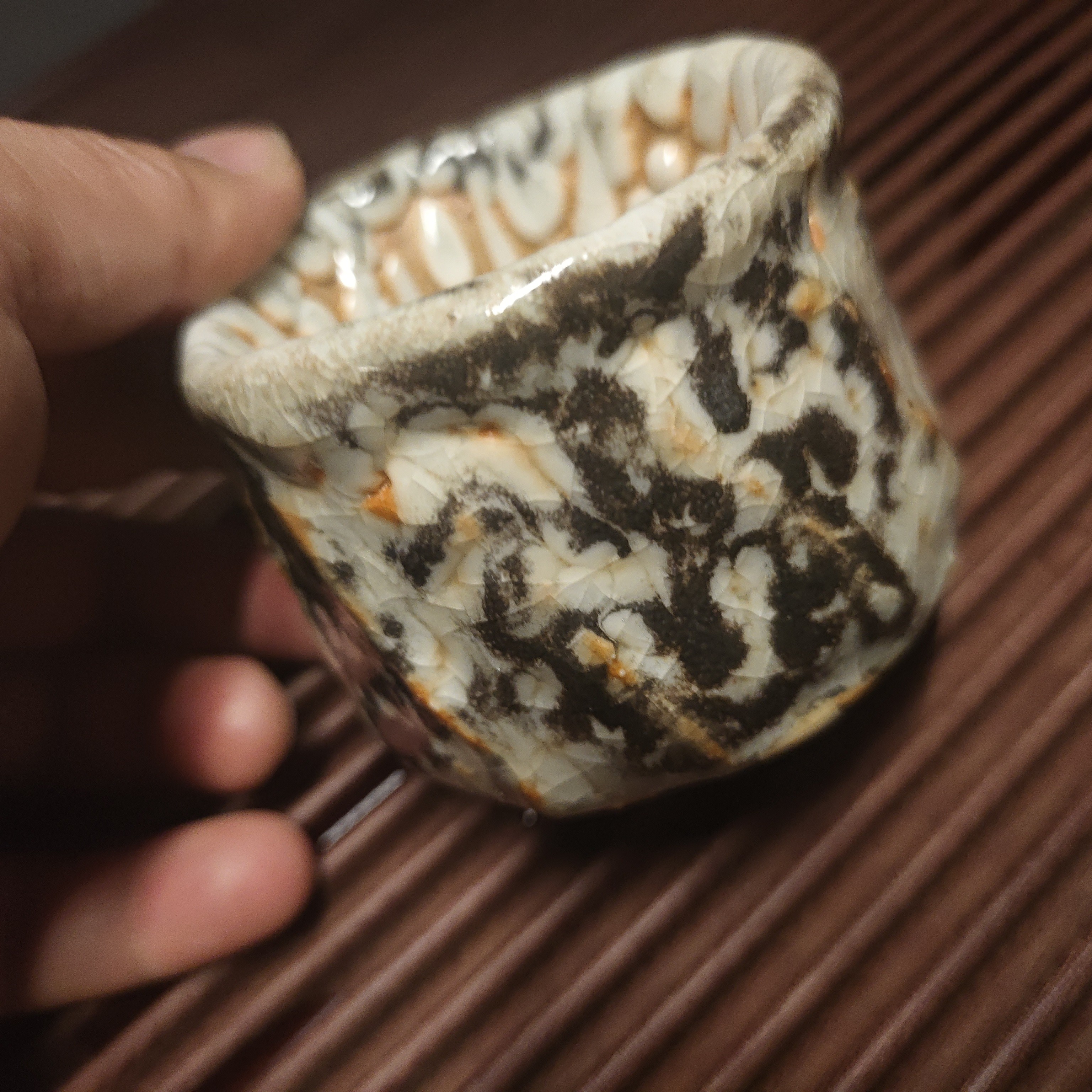 柴烧杯-复古陶瓷纯手工手捏柴窑主人杯