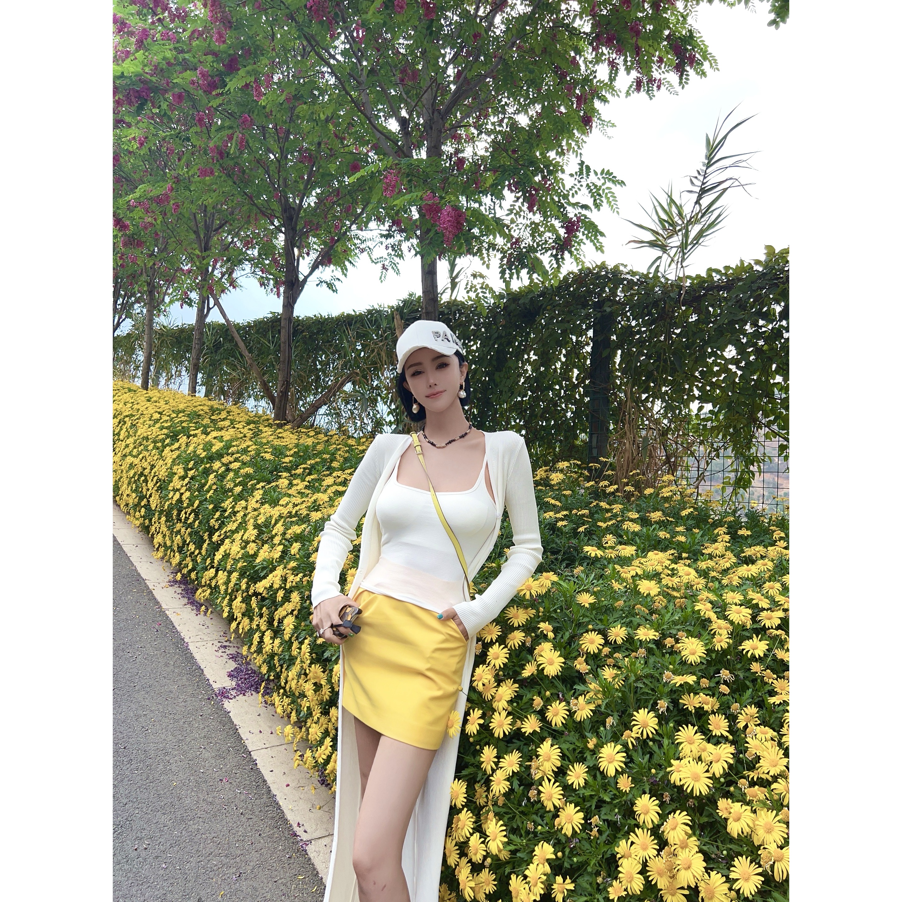 DUOMI【夏日女神】黄粉两色净版侧兜半裙BQ12098夏季