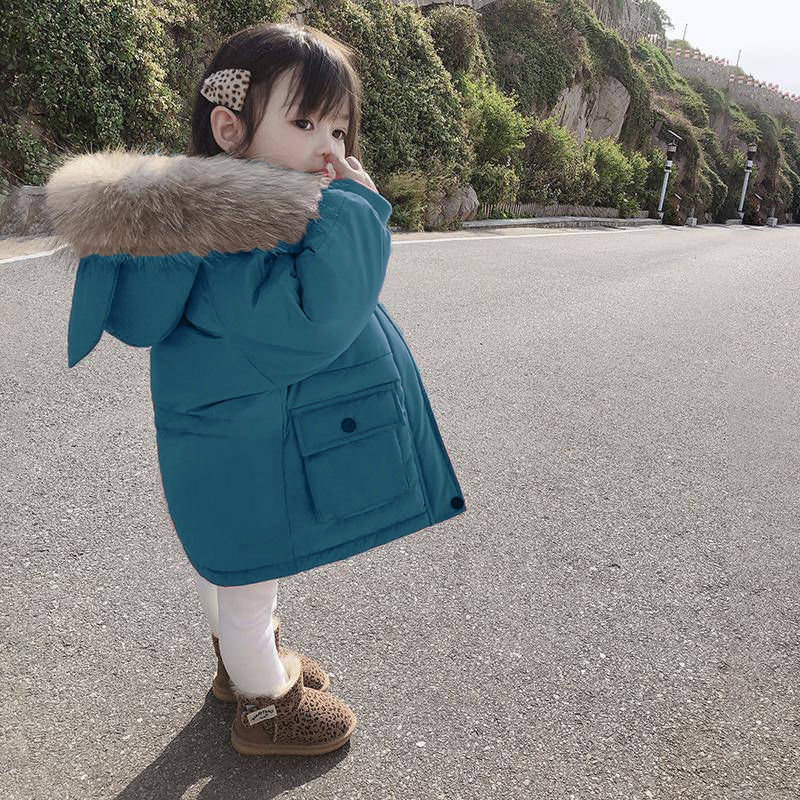 甜甜圈儿女童派克服2024新款儿童洋气加绒加厚棉服女宝宝冬装棉衣