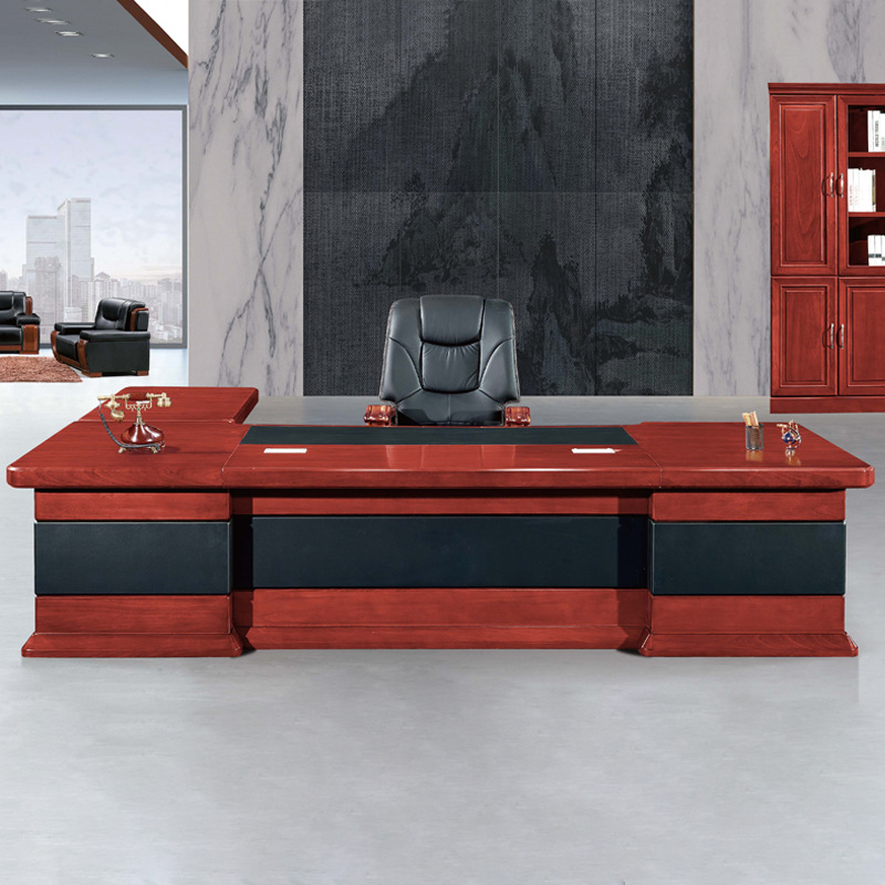 简约现代实木贴皮大班台单人老板桌办公桌豪华中式办公大班桌