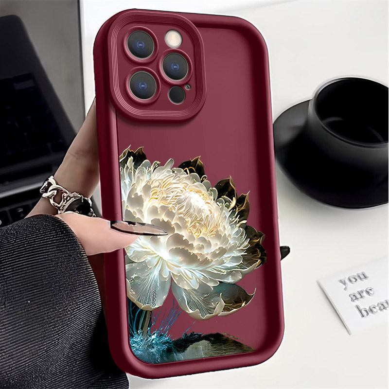 冰山雪莲适用iPhone苹果12ProMax手机壳全包高级感硅胶男防摔软壳