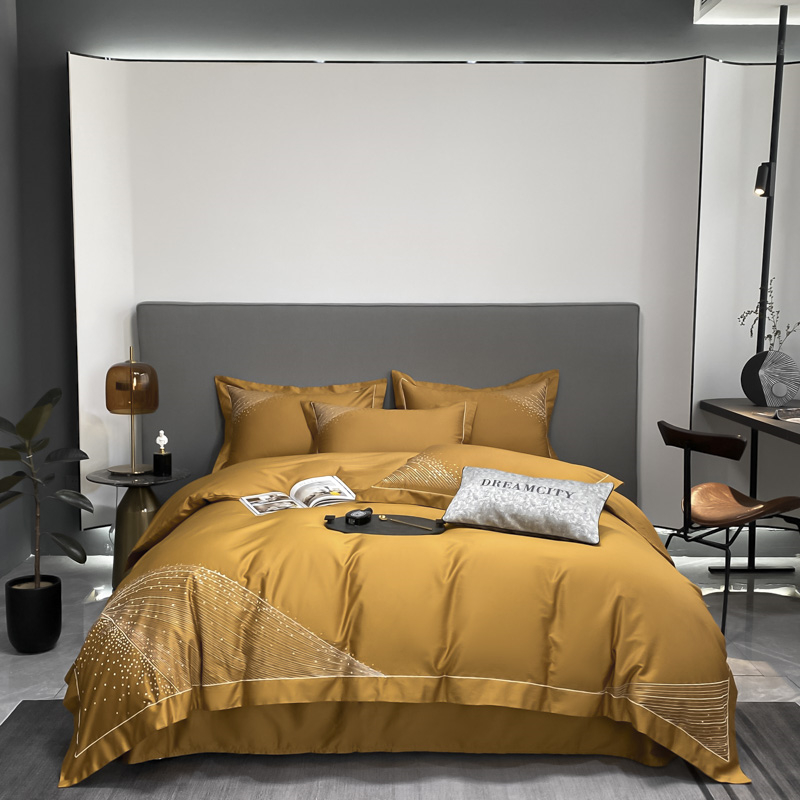 冰仔家 星河 长绒棉四件套纯棉全棉刺绣高档简约套件