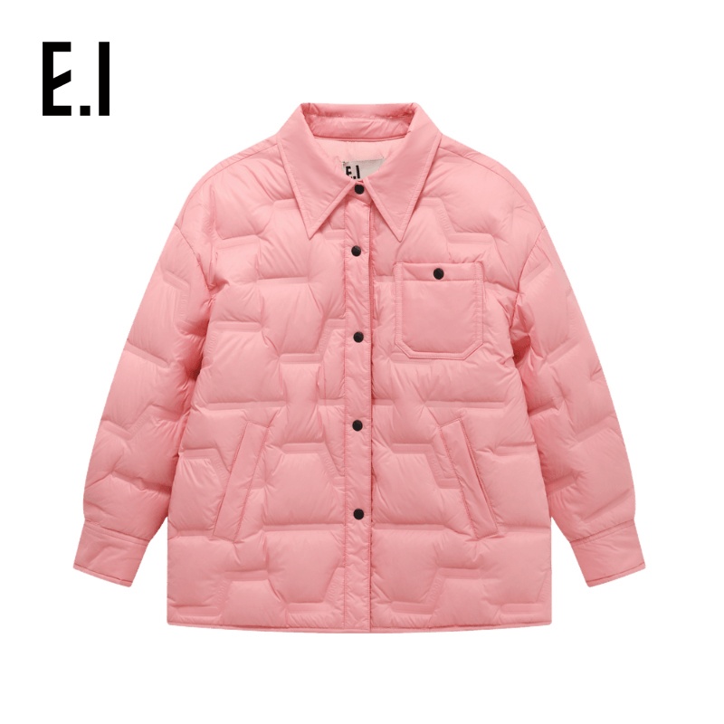 E.I童装儿童轻薄款羽绒服初冬新款衬衫领冬季短款外套D8233650884