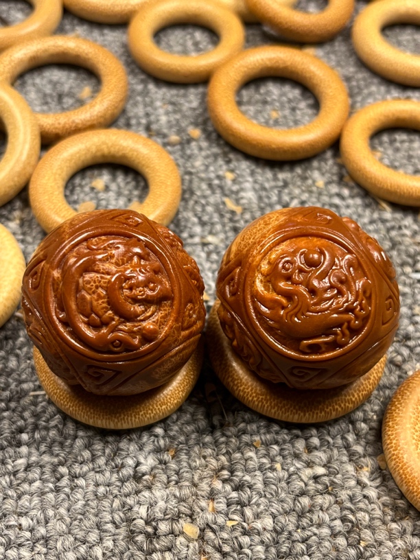 四象手球 青龙白虎 朱雀玄武 巴西橄榄核雕