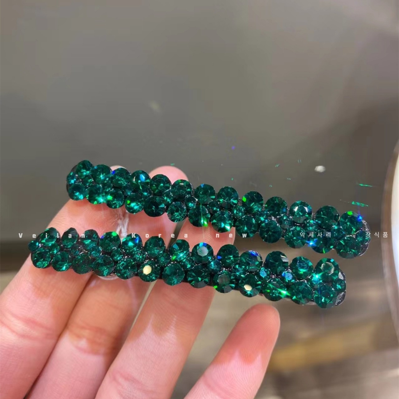 韩国进口高级感水钻发夹发饰一字夹侧边刘海夹轻奢鸭嘴夹发卡边夹