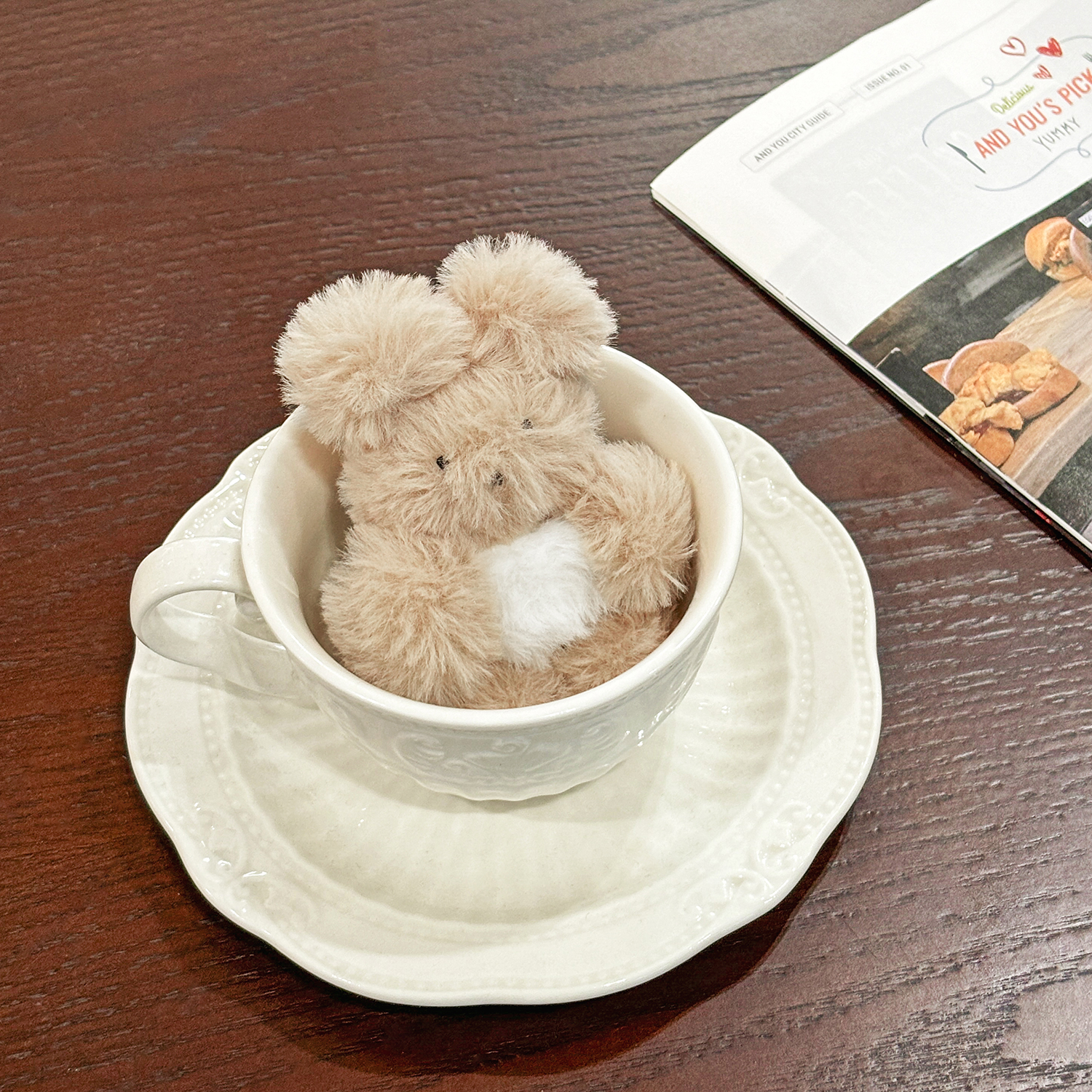 东大门【撞色绒毛兔挂件】DM409P027小众设计品牌时尚饰品挂件LL