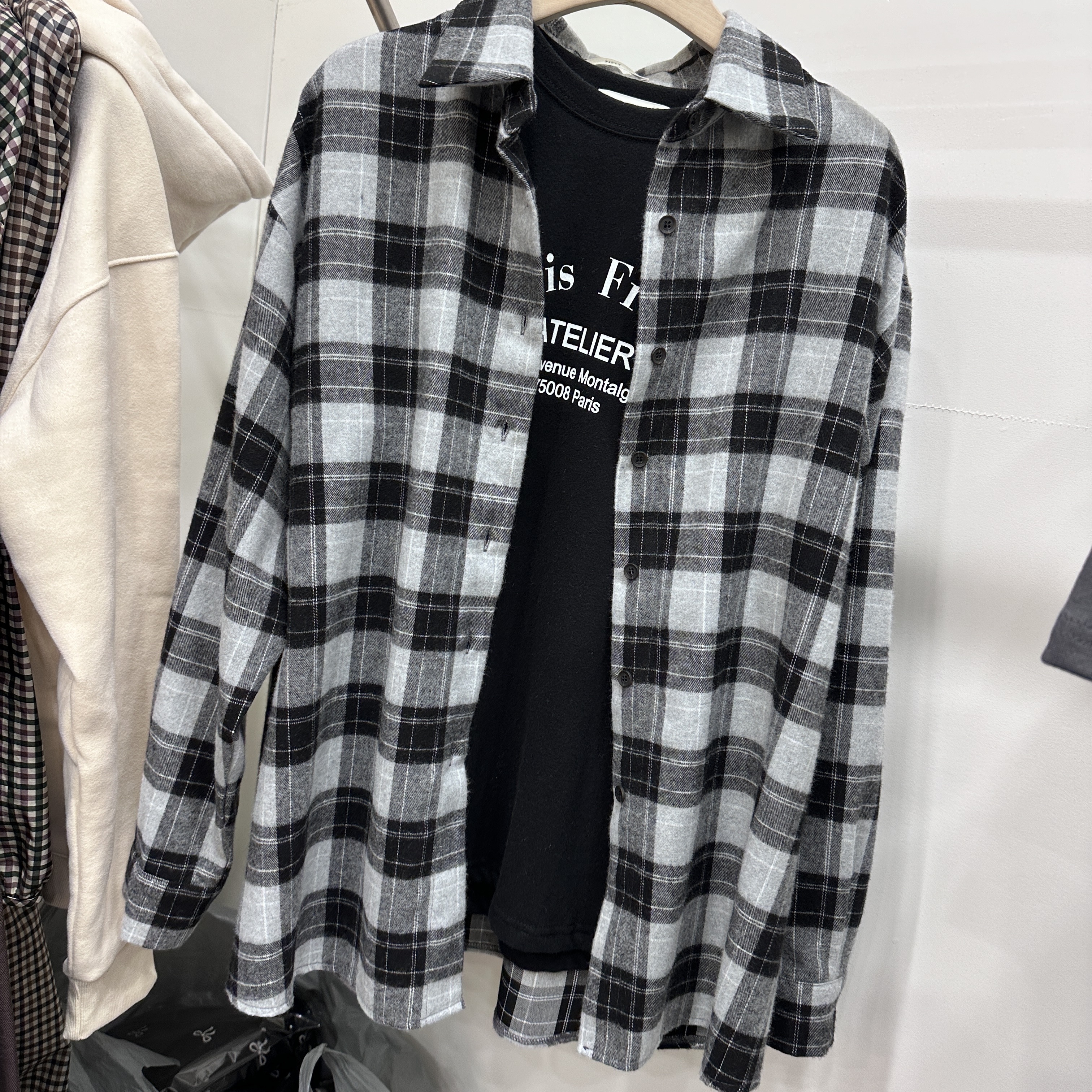 2024东大门秋冬新品fifty家格子衬衫