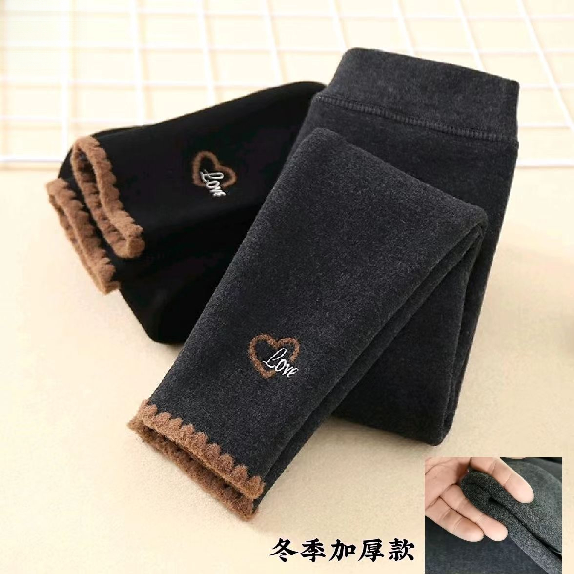 品巴拉巴拉女童冬加绒加厚打底裤大童一体加厚保暖儿童裤子童装