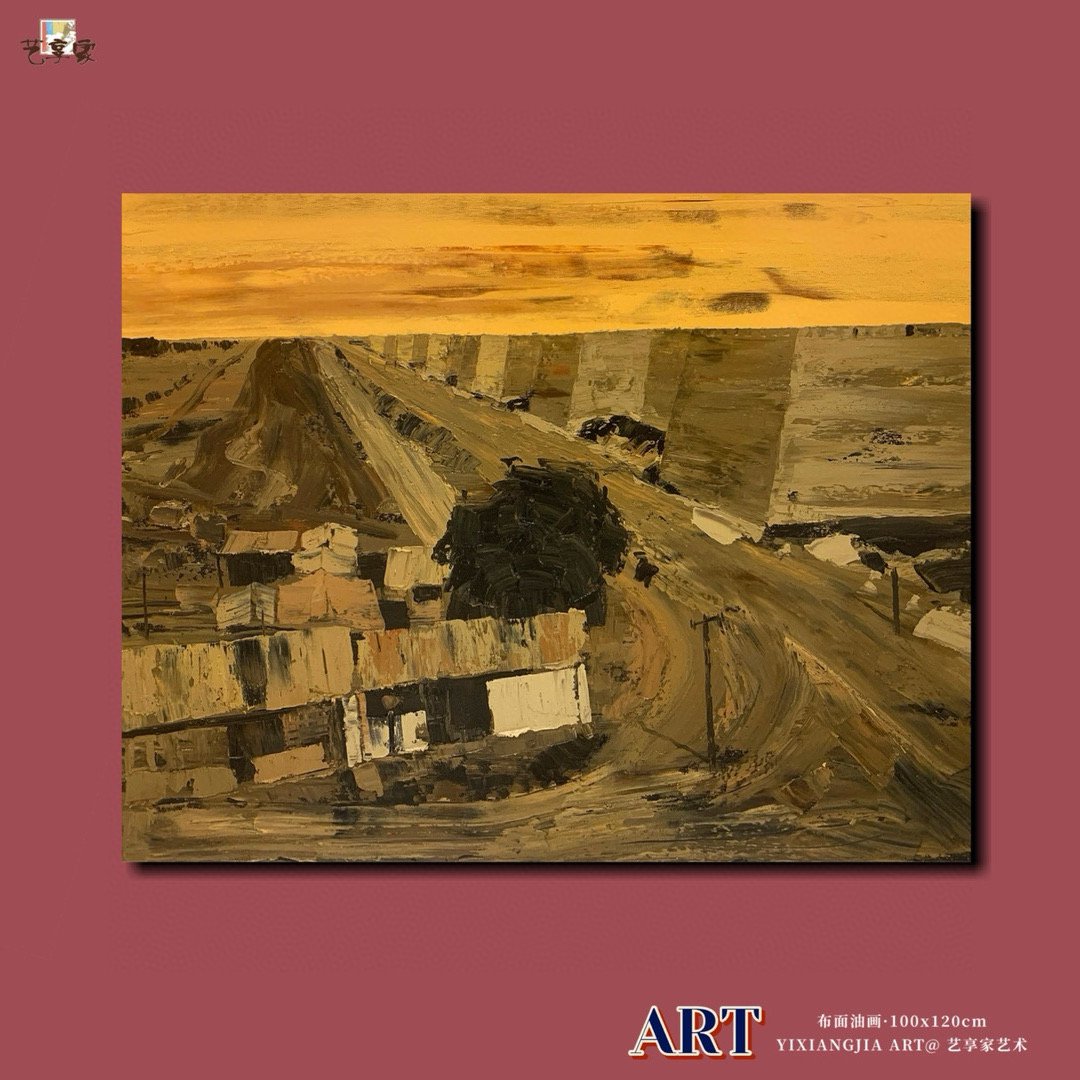 孤品｜汪昌俞老师油画《古城21》100x120cm 美术馆收藏系列 