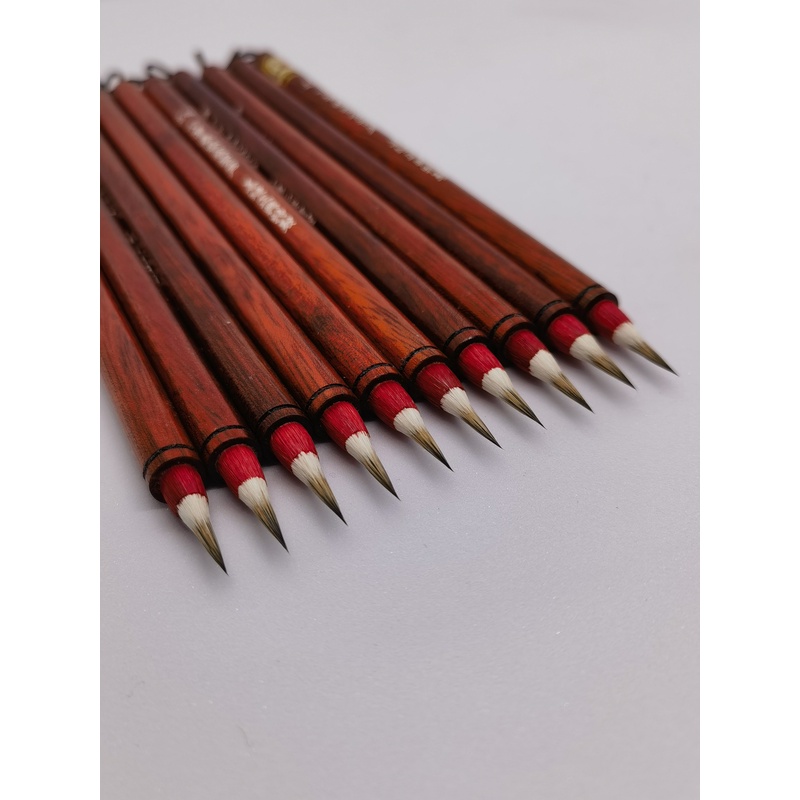 双羊退休老师傅特制下笔春蚕食叶声紫毫蝇头小楷毛笔工笔勾线抄经