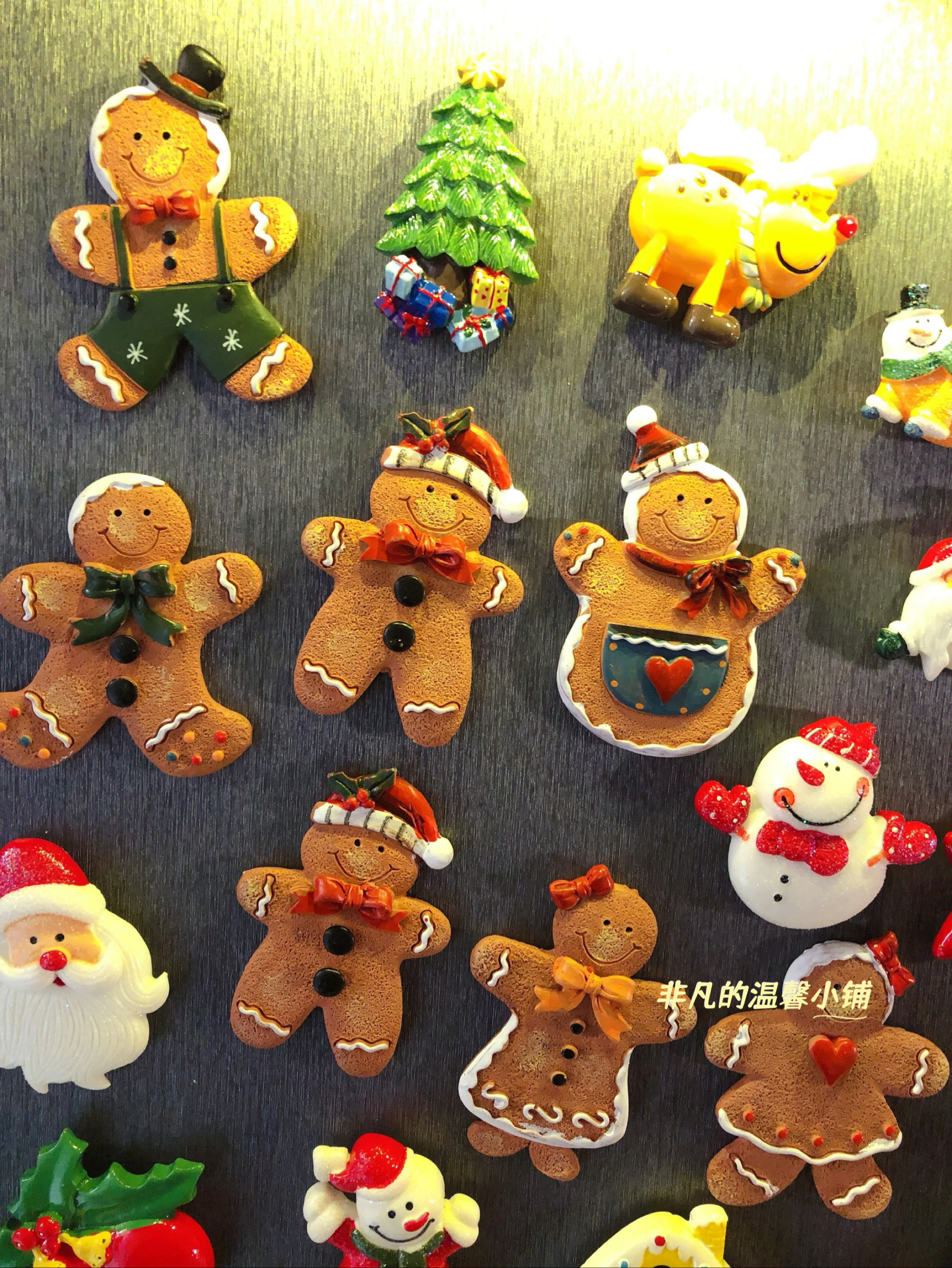 创意卡通圣诞节装饰冰箱贴磁贴礼物姜饼人圣诞树老人礼品仪式感