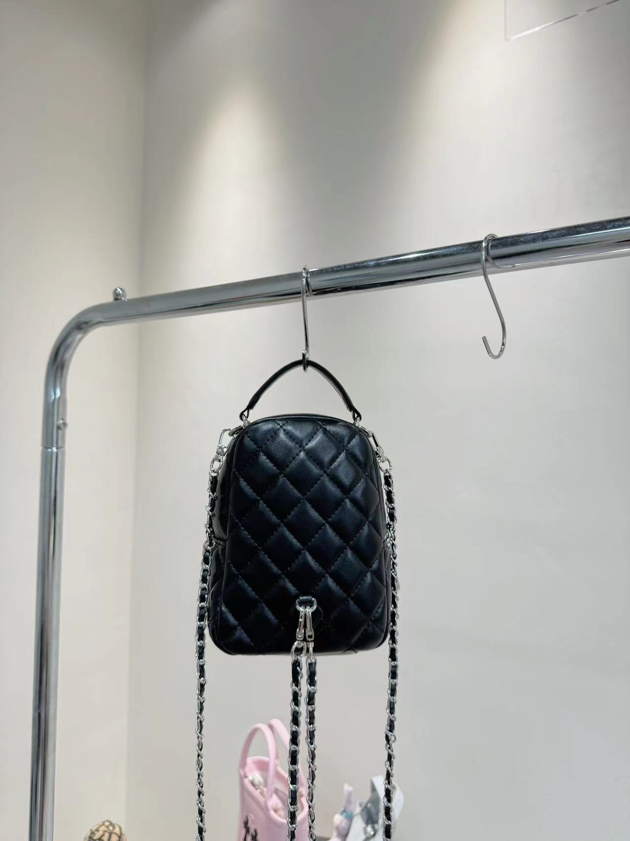 MIAO【迷你双肩】24c黑色系经典斜挎双肩包（无公仔挂件）