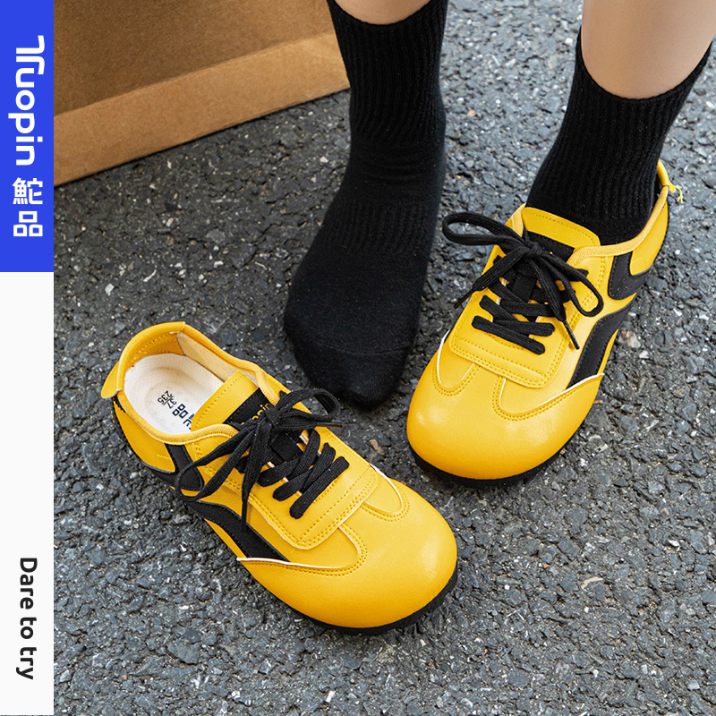 鮀品后翻盖德训鞋春夏秋季爆款德训鞋软底女学生运动鞋时尚泡芙鞋