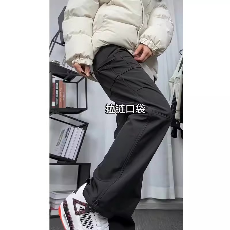防水硬壳冲锋裤加绒男款三合一三防尼龙裤子户外机能风工装登山裤