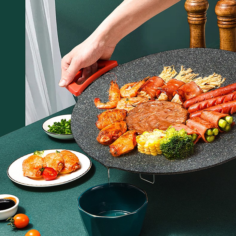 印·师傅烧烤家用煎烤煎饼煎蛋不粘烤肉少油轻烟家庭烤肉聚餐烤盘
