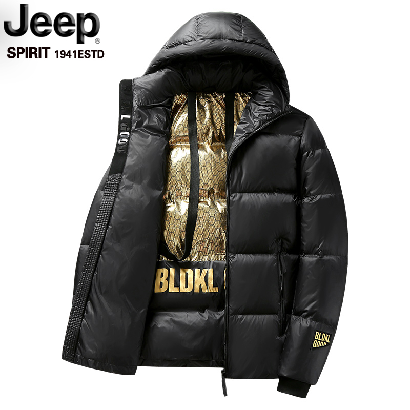 Jeep吉普正品网红羽绒服情侣加厚短款2023新款冬季连帽青年外套