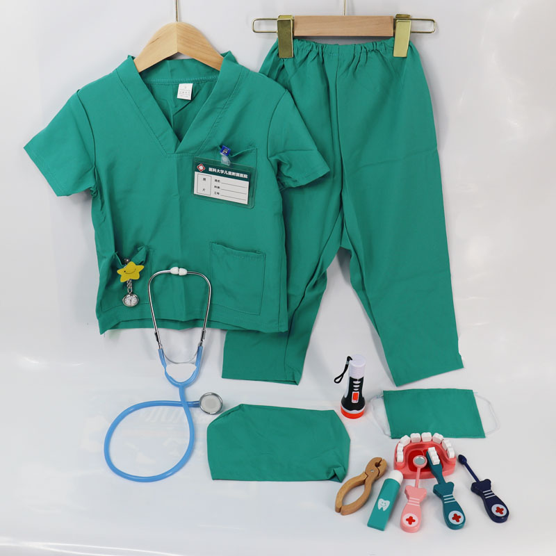 手术服医生服装白大褂儿童幼儿园职业扮演医生护士手术表演服